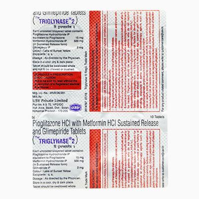 Triglynase 2mg Tablet 10'S - Diabetes-Ant