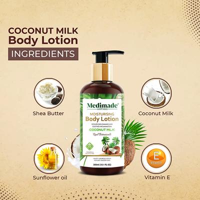 Medimade Coconut Milk Moisturizing Body Lotion 300 ml - Lotions & Creams