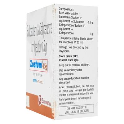 Zostum 1.5gm Injection 1's - Bacterial Infections-Cep