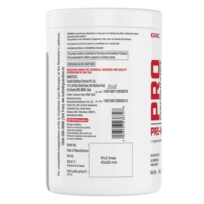 GNC PRO Performance Pre Workout Powder - Blue Raspberry 360 g - Workout Essentials