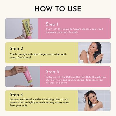 Fix My Curls Protein Styling Duo for Curly, Wavy, Dry and Frizzy Hair Enriched with Jojoba Oil and Sunflower Oil 50gm Each 4's - Hair Sets & Kits