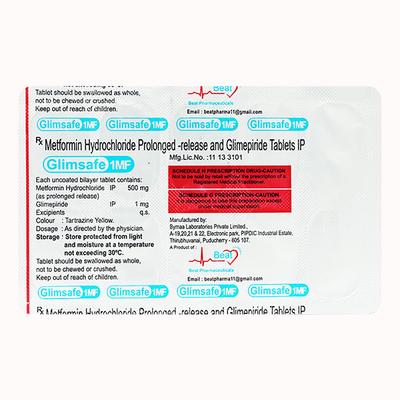 GLIMSAFE MF 1mg Tablet 10's - Diabetes-Ant
