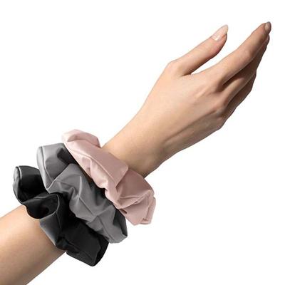 Mueras Silk Satin Scrunchies - Grey, Rose Gold and Black 3's - Hair Clips/Bands