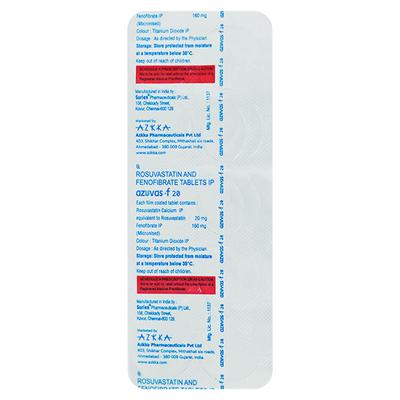 AZUVAS F 20 Tablet 10's - High Cholesterol-Dys
