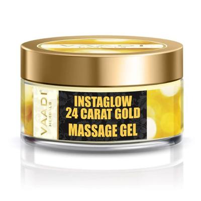Vaadi Herbals 24 Carat Gold Massage Gel - 24 carat Gold Dust & Grape Seed Extract 50 gm - Face Gels