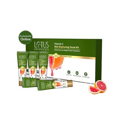 Lotus Botanicals Vitamin C Skin Brightening Facial Kit, 5 Step Facial Pack, For All Skin Types 44 gm - Facial Kits