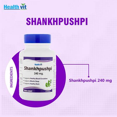 Healthvit Shankhpushpi Pure Extract 240 mg- Capsules 60's - Herbal Dietary Supplement