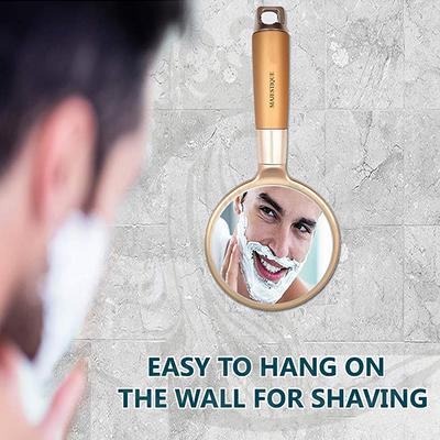 Majestique Golden Handle Mirror for Makeup, 8 Inch for Travel for Men and Women 1's - Multi-Stylers