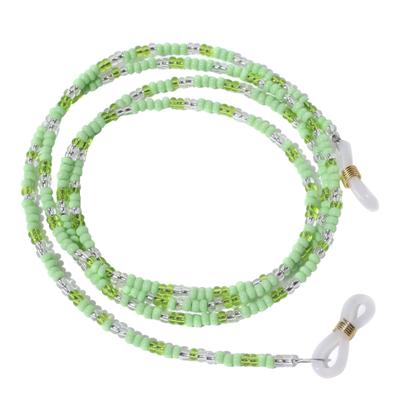 Modisch Green And Transparent Green Round Beads Sunglasses Chain (JC-14Gw) 1's - Wearables Sunglasses