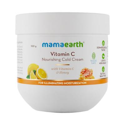 Mamaearth Vitamin C Nourishing Cold Cream for Face & Body with Vitamin C & Honey for Illuminating Moisturization 100 gm - Creams/Oils/Lotions