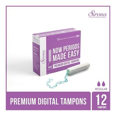 Sirona New Impreved FDA Approved 20 Percent Higher Non-Applicator Tampon - Regular Flow 1's - Tampons