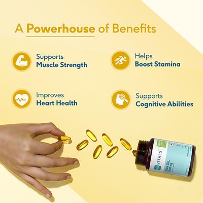 HK Vitals Fish Oil Capsule for Men and Women (1000Mg Omega 3 with 180Mg Epa and 120Mg Dha) 90 Omega 3 Fish Oil Capsules 1's - Omega Fish Oil Fatty Acids