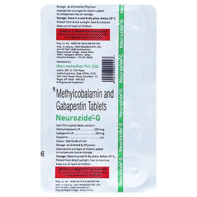 NEUROZIDE G Tablet 10's - Neuropathic Pain-Dru