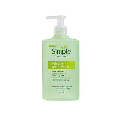 Simple Refreshing Facial Wash, 100% Soap-Free Perfect for Sensitive Skin 250 ml - Face Wash & Cleansers