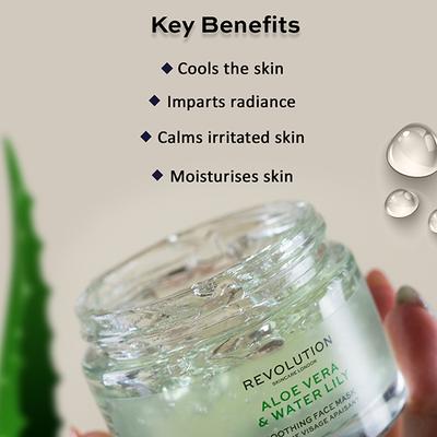 Revolution Skin Aloe Vera & Water Lily Soothing Face Mask 50 ml - Masks & Peels