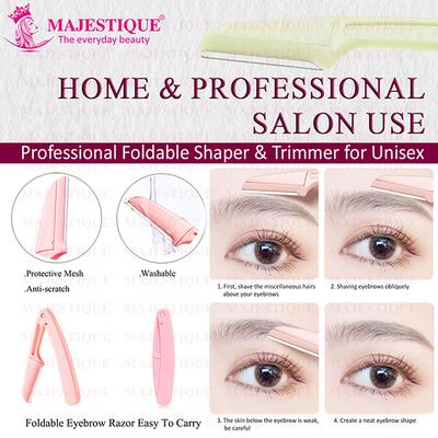 Majestique Foldable and Reusable Facial Hair Razor for Face, Eyebrows, Upper Lip - Multicolor 1's - Cleansing Brushes