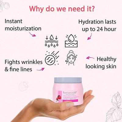 Aryanveda Milk Protein Hydrating Cream - Strawberry & Cranberry 400 gm - Lotions & Creams