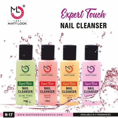 Matt Look Expert Touch Nail Cleanser, Professional Nail Polish Remover with Vitamins, Aloe Vera 100 ml - Nail Polish Remover