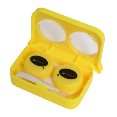Modisch New fashion Thinking Eyes Contact Lens Case - Yellow 1's - Eyecare Lenses