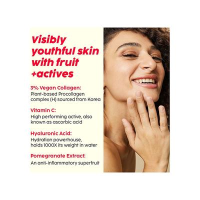 PLIX Pomegranate Collagen Bounce Serum for Reducing Fine Lines & Wrinkles, Vegan Collagen Booster for Plump & Contoured Skin 30 ml - Face Gels