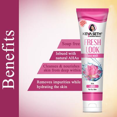 Keya Seth Aromatherapy Fresh Look Face Wash Lotus 100 ml - Face Wash & Cleansers