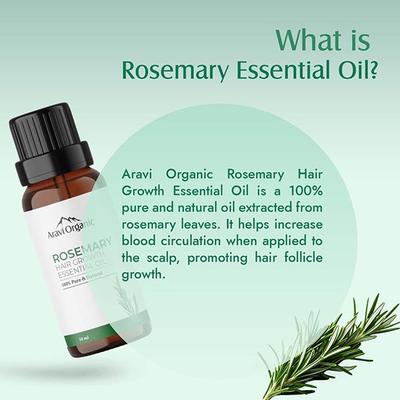 Aravi Organic 100% Pure Natural Rosemary Essential Oil For Hair Growth and Nourish Skin 50 ml - Essential Oils