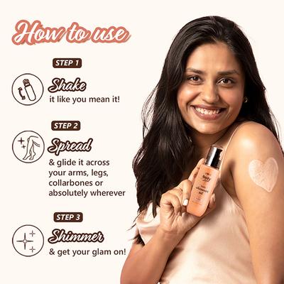 Plum BodyLovin' Body Shimmer Oil - Peach Glow, Long-lasting shimmer, Deep moisture, Fruity Fragrance 90 ml - Massage Oils