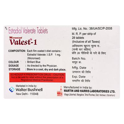 Valest 1mg Tablet 28'S - Hormonal Therapy-Oes