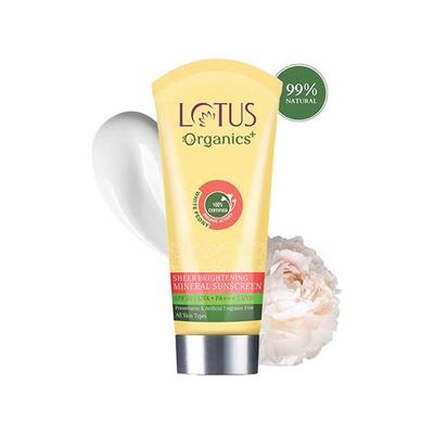 Lotus Organics Sheer Brightening Mineral Sunscreen Spf 50 50 gm - Face Sunscreen