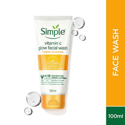 Simple Protect N Glow Vitamin C Glow Facial Wash 100 ml - Face Wash & Cleansers