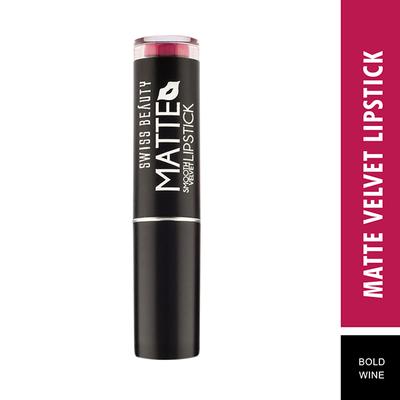 Swiss Beauty Smooth Velvet Matte Lipstick - (Bold Wine) 3.2 gm - Lipsticks