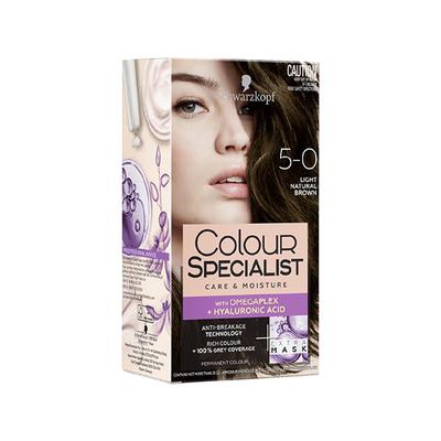 Schwarzkopf Colour Specialist At Home Permanent Hair Colour - 5.0 Light Natural Brown 165 ml - Crème