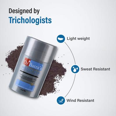 Dr. Batra's Instant Hair Natural Keratin Hair Building Fibre - Dark Brown 12 gm - Hair Perms & Texturizers