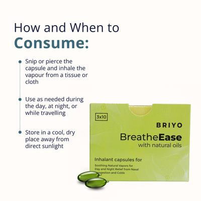 Briyo Breatheease Inhalant Capsules 10's - Nasal Decongestion