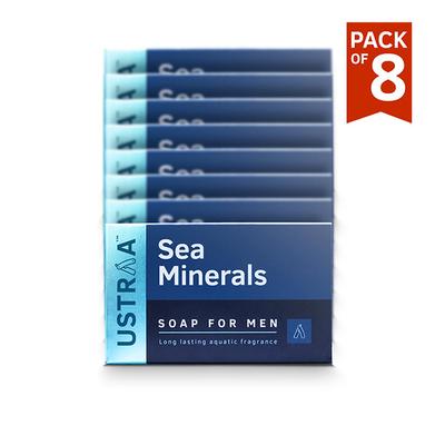 Ustraa Deo Soap for Men - Sea Minerals (Pack of 8 x 100 gm) - Soaps