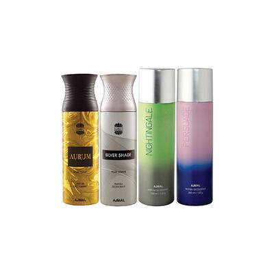 Ajmal 1 Aurum Femme, 1 Silver Shade Homme Homme, 1 Nightingale And 1 Persuade Deodorants Pack of 4 200 ml - Deodorants/Roll-Ons