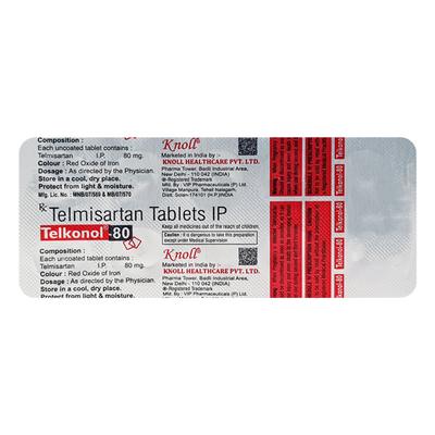 TELKONOL 80mg Tablet 10's - Hypertension-Ang