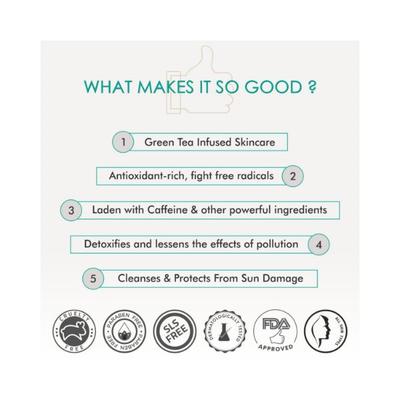 mCaffeine Quick Green Tea Detox Kit - Cleanse & Exfoliate 200 gm - Scrubs & Exfoliants