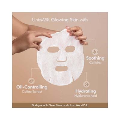 mCaffeine Vitamin C, Hyaluronic Acid, Coffee Sheet Mask Coconut Water Face Sheet Masks 60gm 3's - Sheet Masks