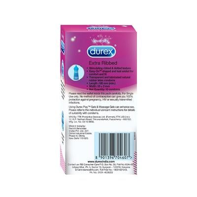 Durex Condoms - Extra Ribbed 10's - Plain/Flavoured Condoms