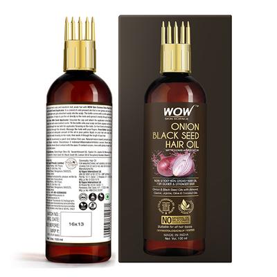 Wow Life Science Onion Black Seed Hair Oil with Comb 100 ml - Hair Oils
