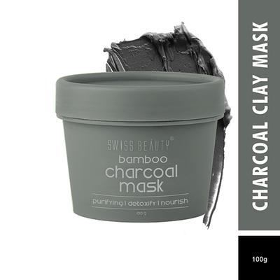 Swiss Beauty Bamboo Charcoal Clay Mask 100 gm - Masks & Peels
