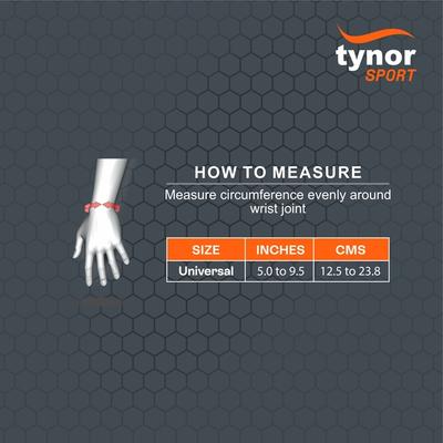Tynor Wrist Support with Thumb Loop (Neoprene) (UN) - Black & Orange - Knee/Ankle/Leg/Foot Supports