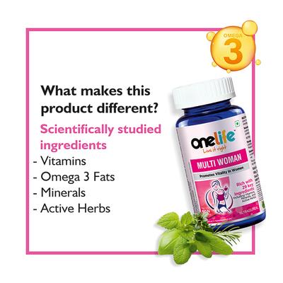 Onelife Multi Woman (Promotes Vitality) Veg Tablet 60's - Women Health