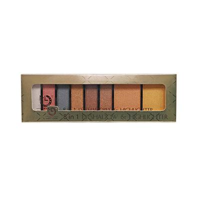 Matt Look 8 in 1 Eyeshadow Highlighter Palette, Multicolor - 03 12 gm - Face Palettes