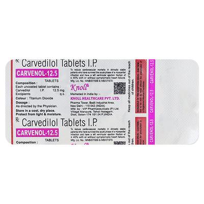 CARVENOL 12.5 Tablet 10's - Hypertension-Bet