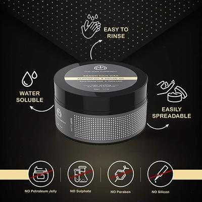 The Man Company Brawn Hair Wax Almond Oil & Argan Oil 50gm - Hair Gels & Waxes