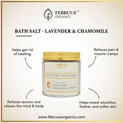 Februus Organics Bath Salt - French Lavender & Roman Chamomile 100 gm - Bath Salts