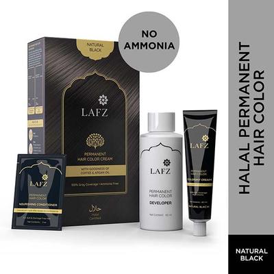 Lafz Permanent Hair Color Cream, Natural Black 125 gm - Crème