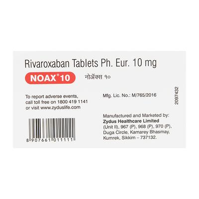NOAX 10 Tablet 15's - Blood Clot-Ant